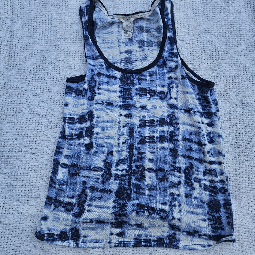 Lucky Brand Juniors Size Small Top Shirt Tank Top No Sleeves Blue White
